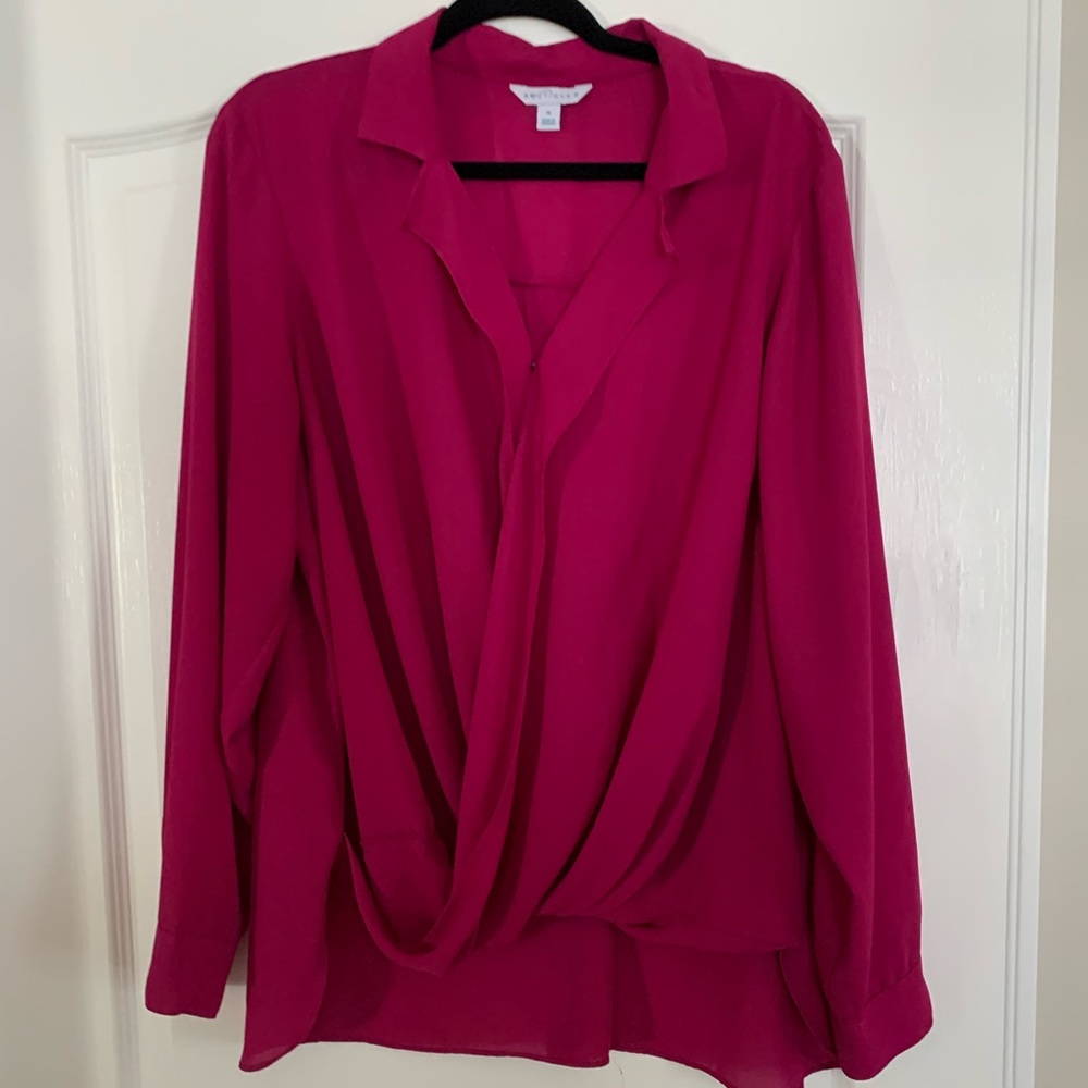 Pink long sleeve blouse